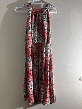 Tommy Hilfiger Pink Green White Floral Halter Neck Midi Dress | 4